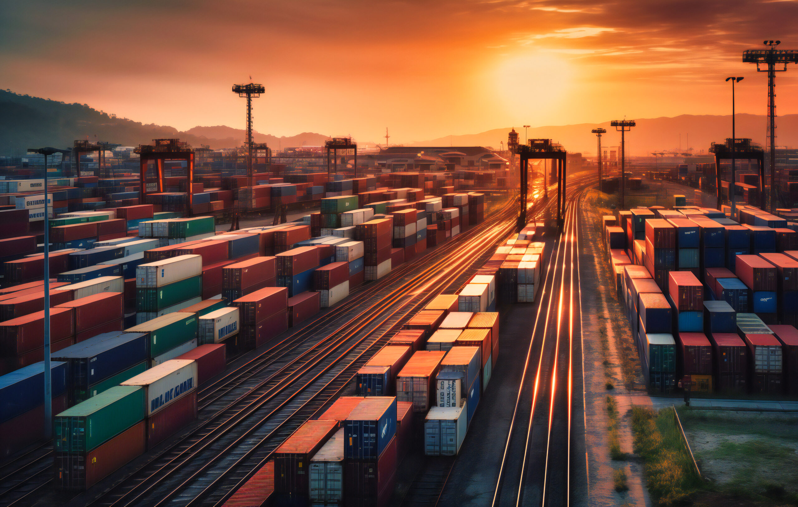 إجراءات الشحن بالتفصيل ميناء شحن في وقت ما من غروب الشمس