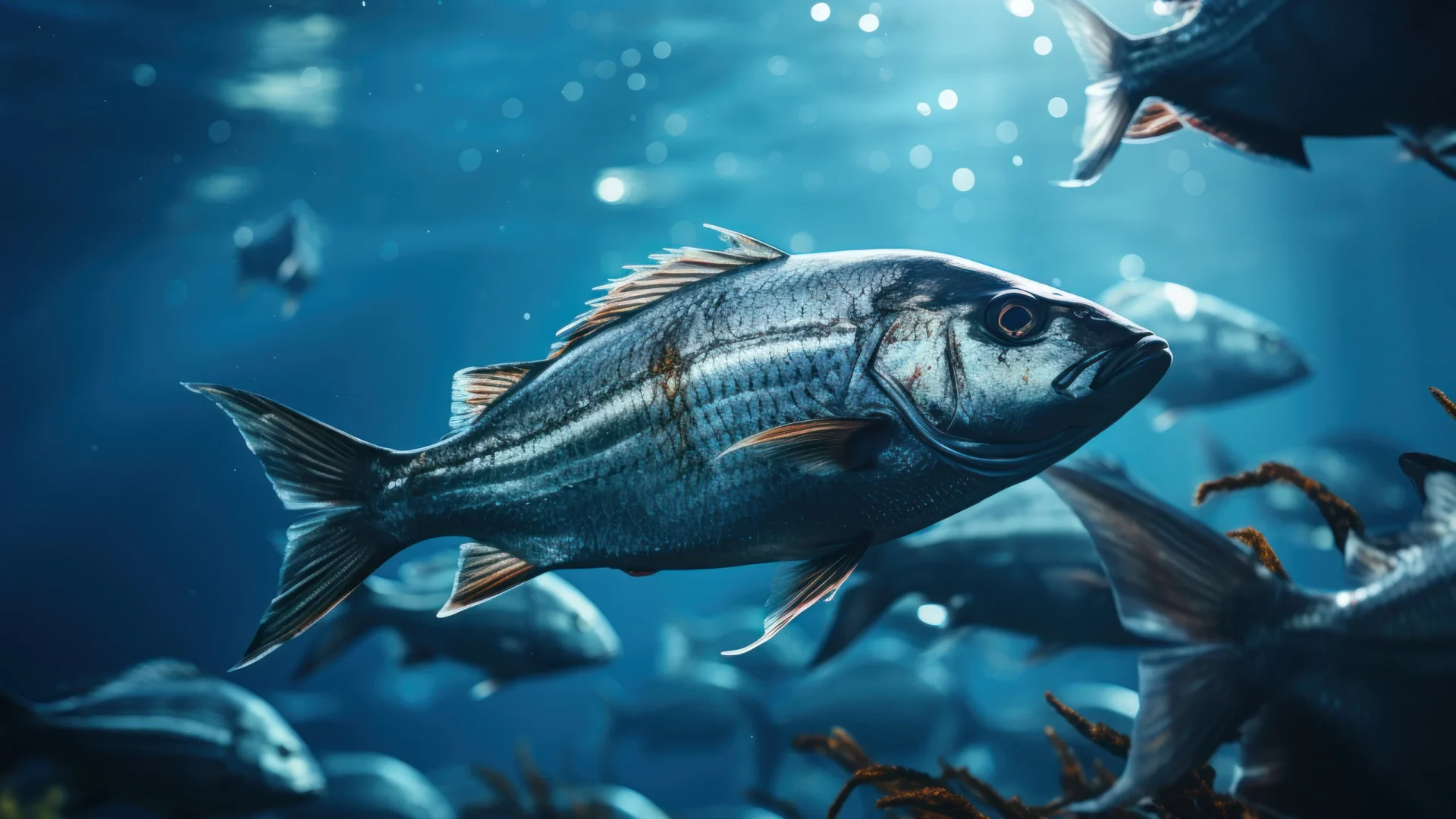 الزراعة المائية في تركيا سمكة زرقاء بحر نظيف بدييع أزرق