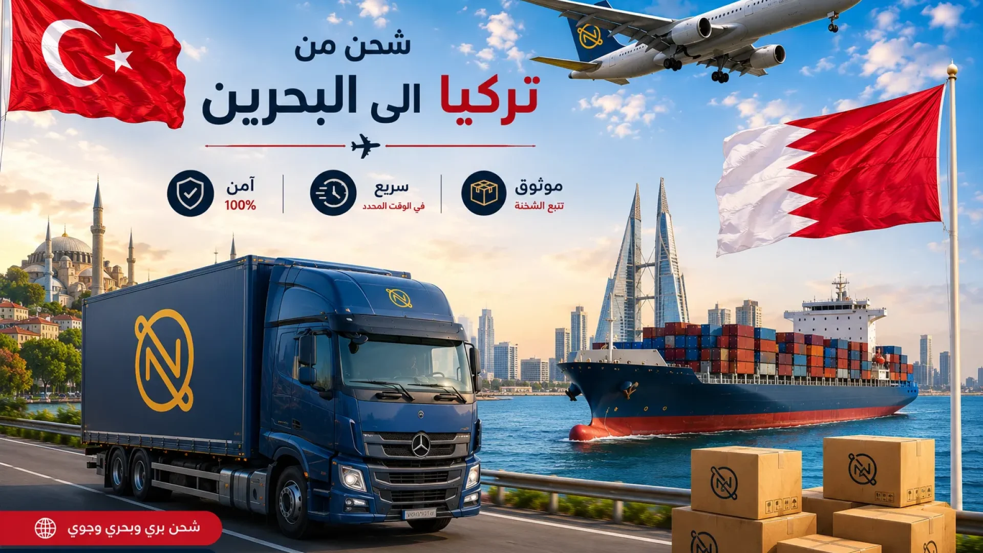 شحن من تركيا الى البحرين